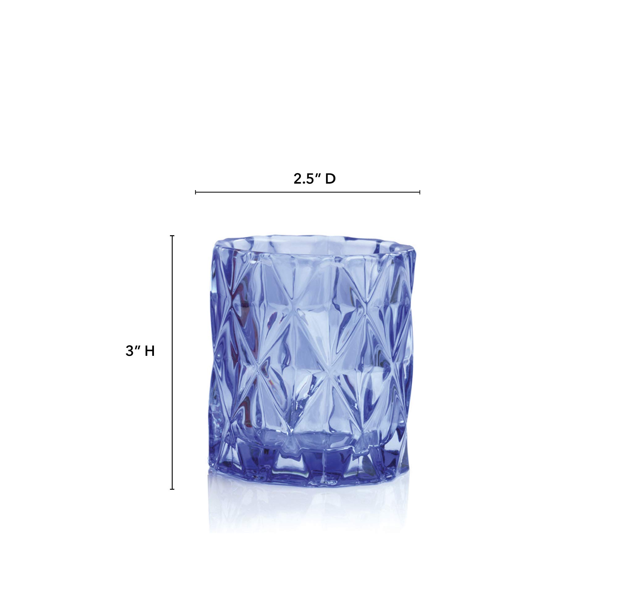 IMPULSE! Sunset Votive Candle Holders - Small Cobalt Glass Bud Vase for Home Decor, Wedding Centerpieces & Romantic Ambiance