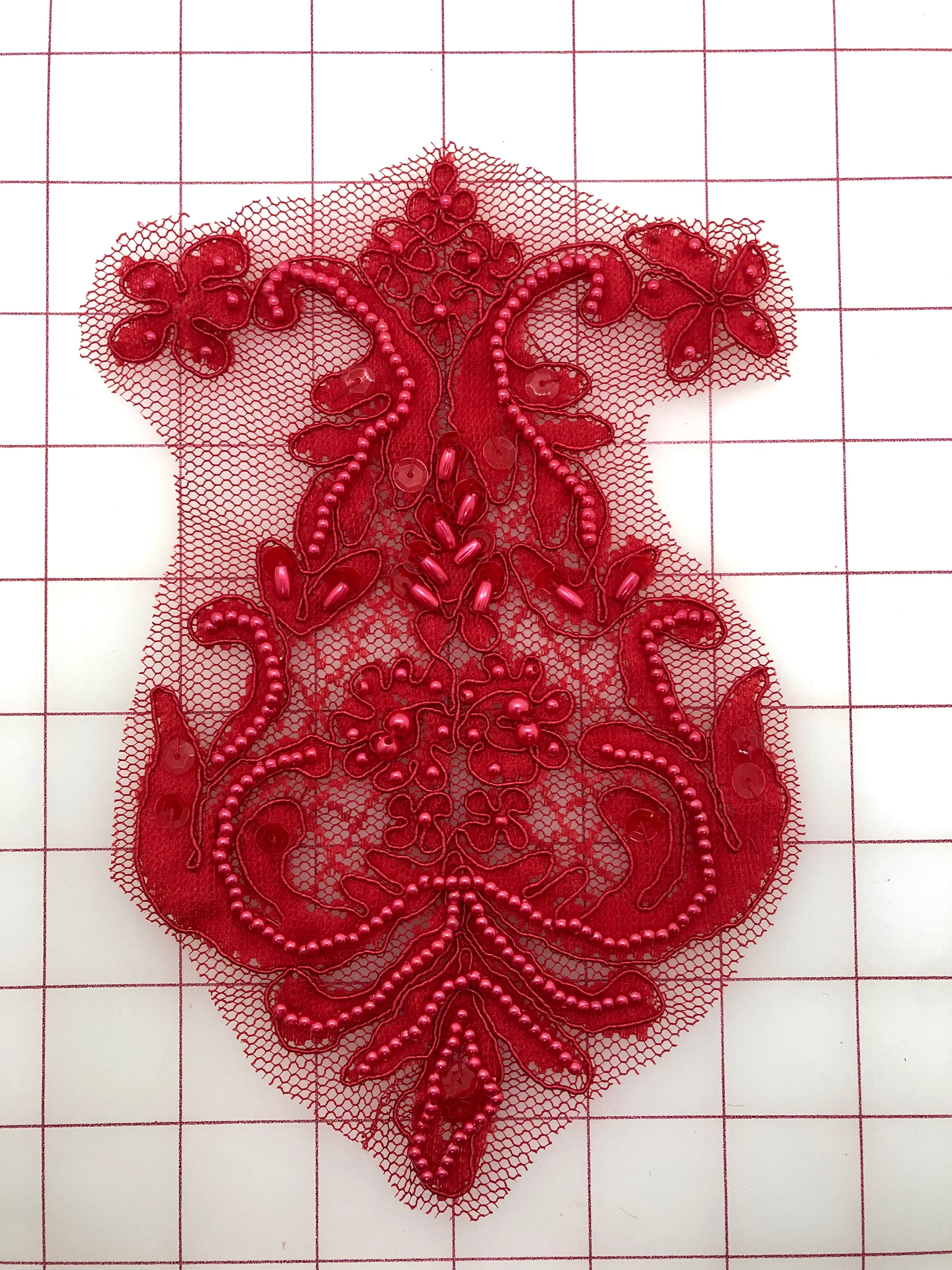 Exquisite Beaded & Sequined Lace Applique Motifs - 4 Elegant Colors for DIY Wedding Dresses, Home Decor & Costume Design | Limited Stock Closeout Sale