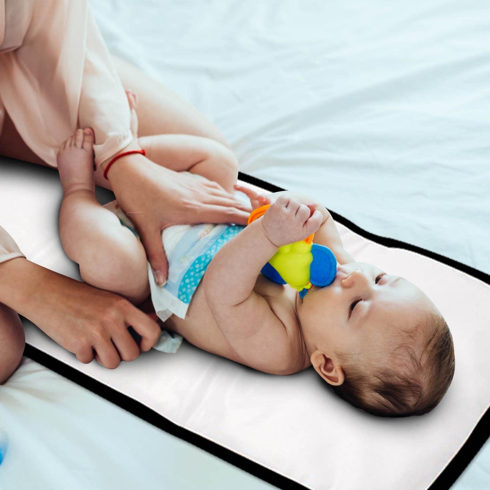 Foldable Waterproof Changing Pad - Portable Diaper Mat for Travel & On-the-Go, Soft Comfortable Baby Changing Station with Stickers, Perfect for Diaper Bags, Car Seats, Strollers & Outdoor Adventures