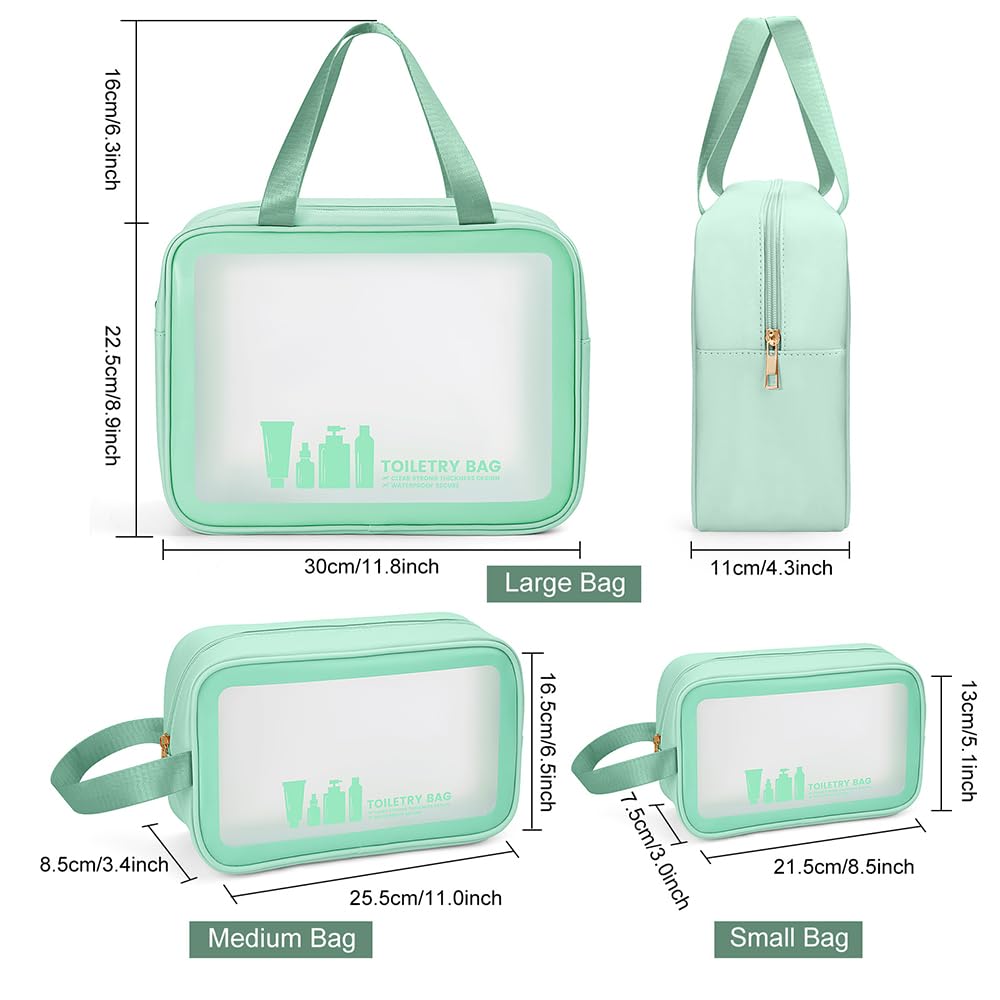 MAANGE Waterproof Travel Toiletry Bag for Women & Men - Translucent Cosmetic & Makeup Organizer for Toiletries & Accessories | Perfect for Air Travel, Gym, Camping & Daily Use