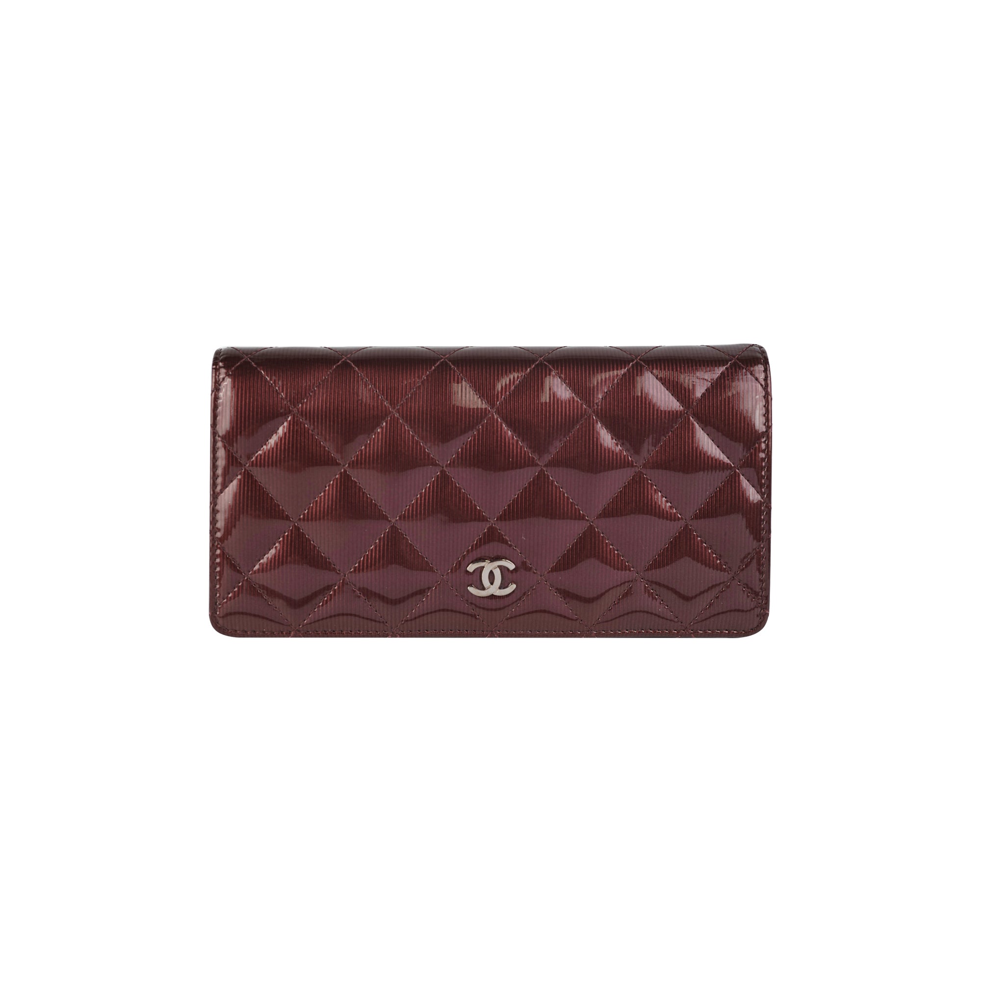 Chanel Long Wallet in Patent Burgundy Leather - Luxury Women's Wallet for Everyday Use & Special Occasions