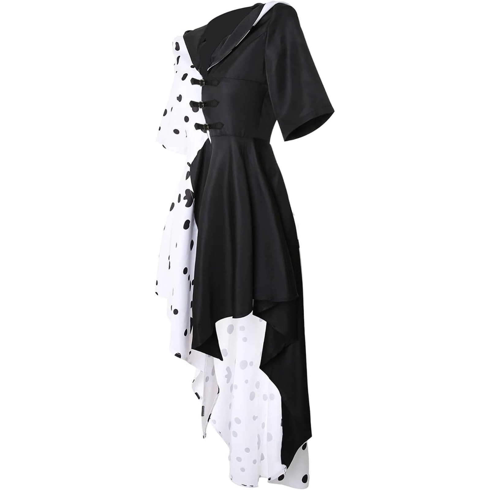 Kids Black & White Dalmatian Costume Dress - Halloween Cosplay Cloak Skirt Outfit for Girls | Perfect for Halloween Parties, Dress-Up & Themed Events
