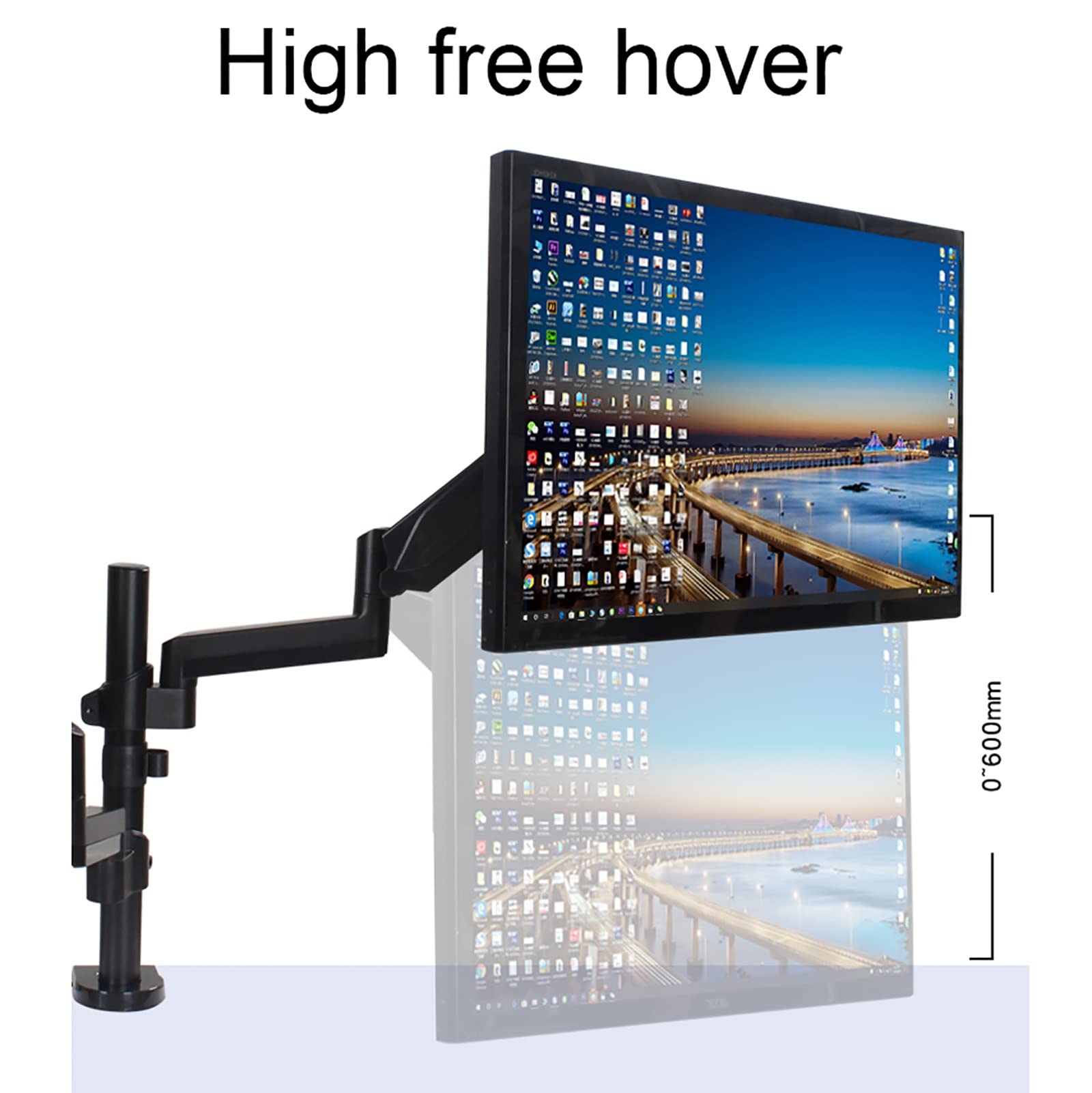 Adjustable Dual Monitor Stand for 17-32 Inch Screens - Heavy Duty Gas Spring Monitor Arm with VESA 75x75/100x100mm Mount - Supports Up to 17.6lbs/8kg per Monitor - Perfect for Home Office, Gaming Setup & Workstation Ergonomics