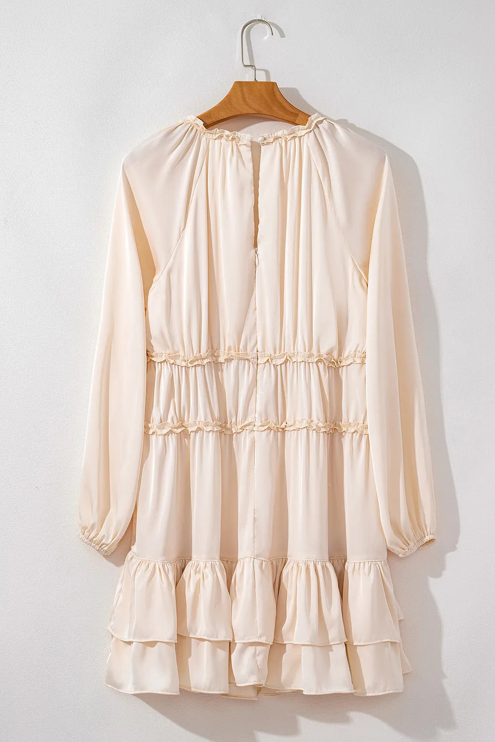 Frill Ruffled V Neck Long Sleeve Mini Dress for Women - Elegant Party & Date Night Outfit | Flowy Summer Dress for Cocktail, Wedding & Special Occasions