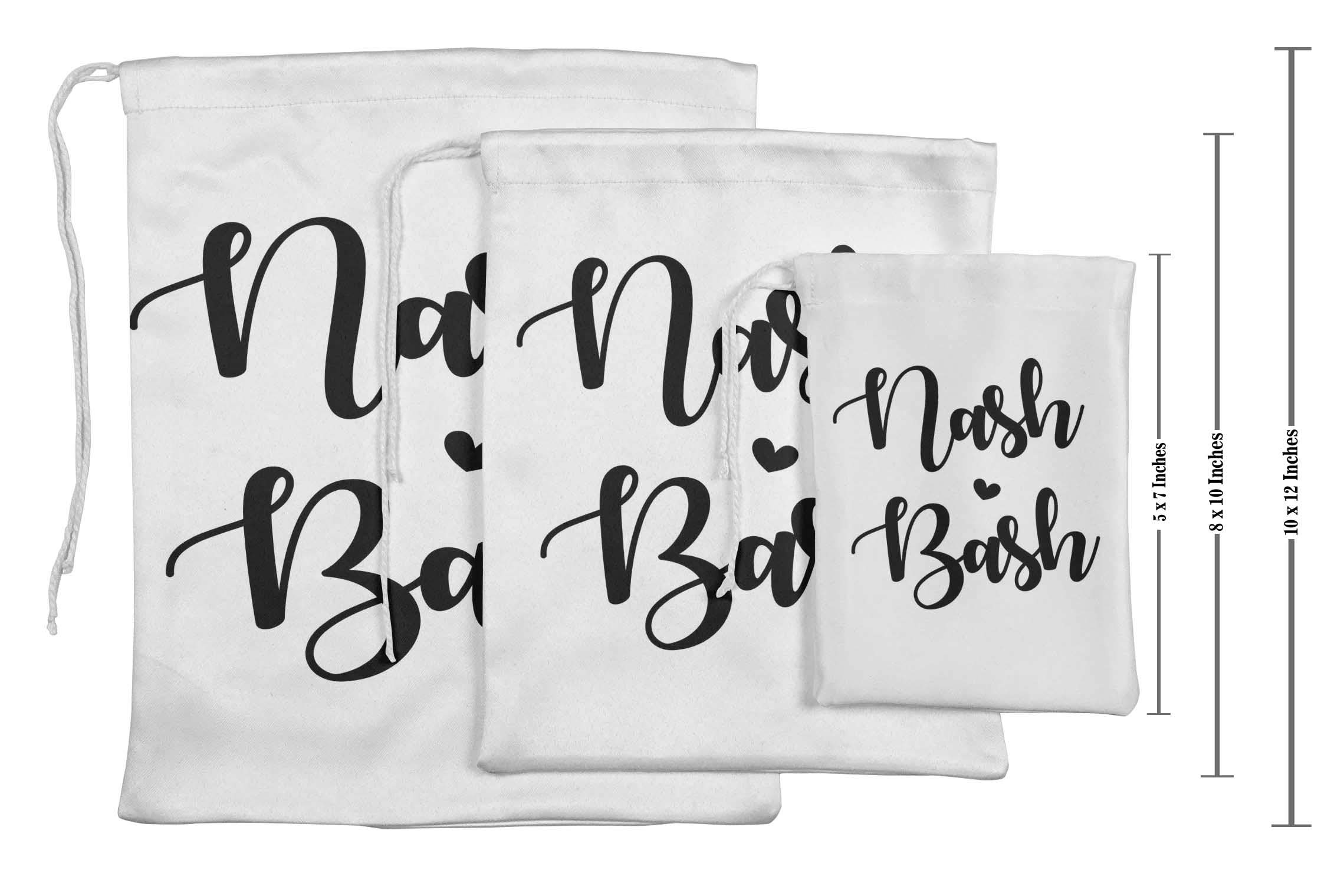 White Nash Bash Bachelorette Party Favor Bags - 15 Pack Gift Pouches for Bridal Showers, Wedding Favors & Girls Night Out