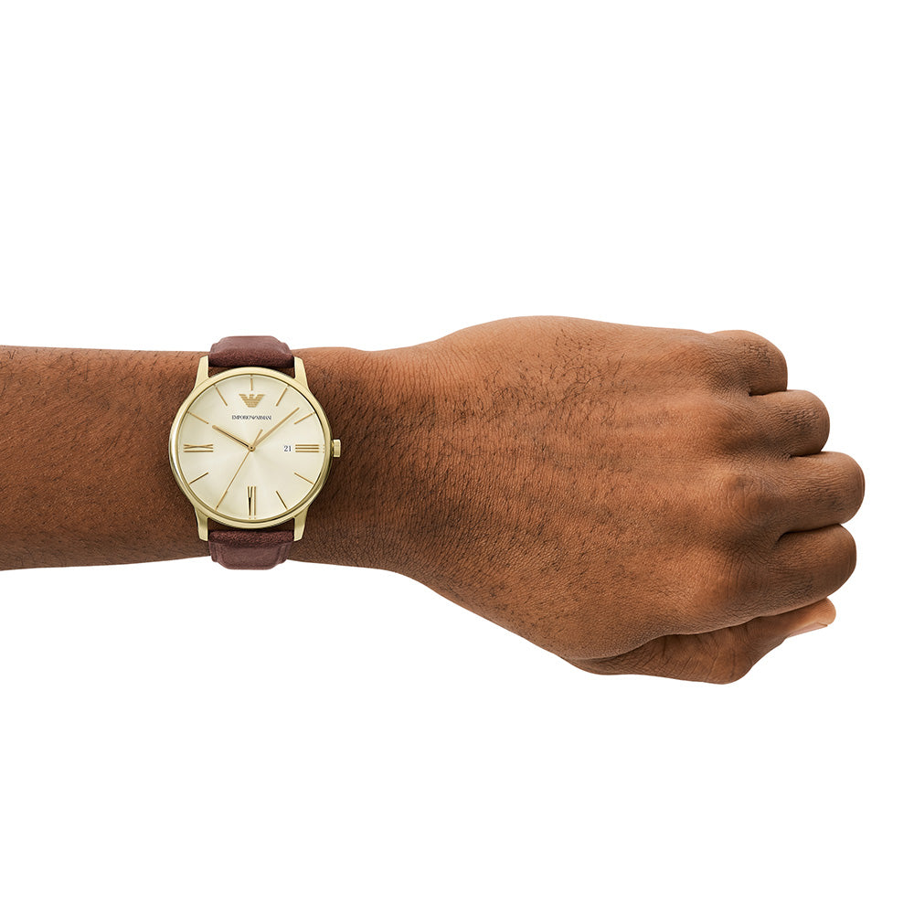 Emporio Armani AR11610 Minimalist Watch for Men - Slim Stainless Steel Dress Watch with Date Window - Perfect for Business, Office & Formal Occasions