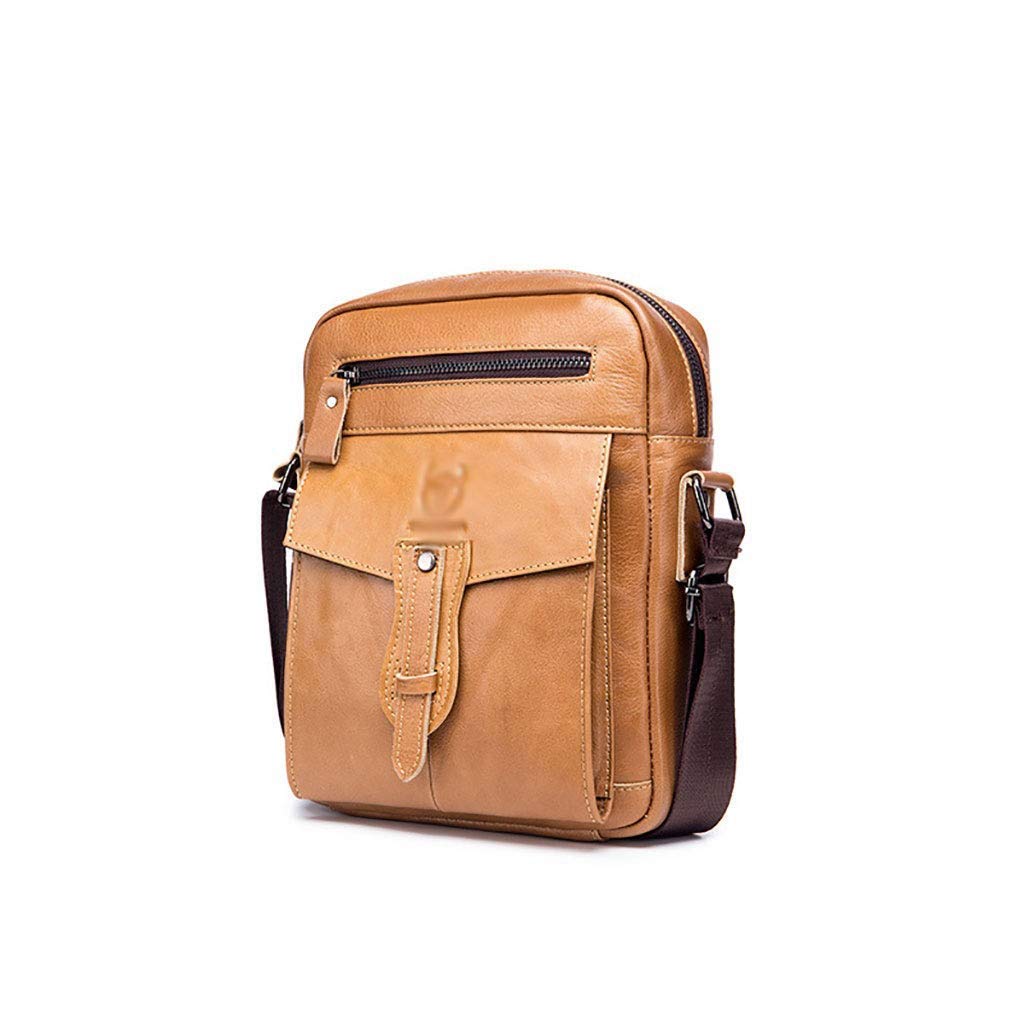 Yellow Brown Business Travel Briefcase - Anti-Theft Crossbody Bag & Multifunctional Backpack for Men & Women | Perfect for Office Commute, Business Trips & Daily Use
