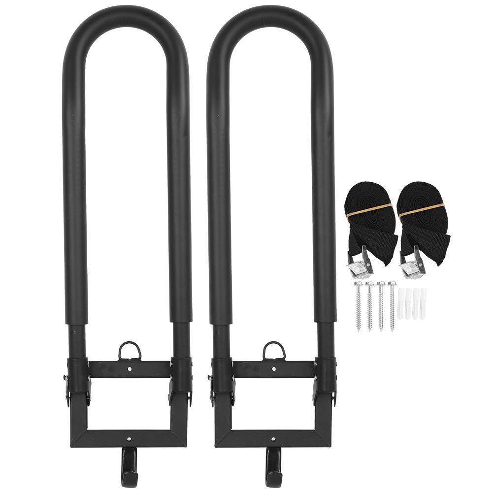 SWOQ Kayak Wall Mount Rack - Heavy Duty PVC Canoe Storage Hooks for Kayaks, Canoes & Fishing Boats - Space Saving Boat Organizer for Garage, Shed or Outdoor Use