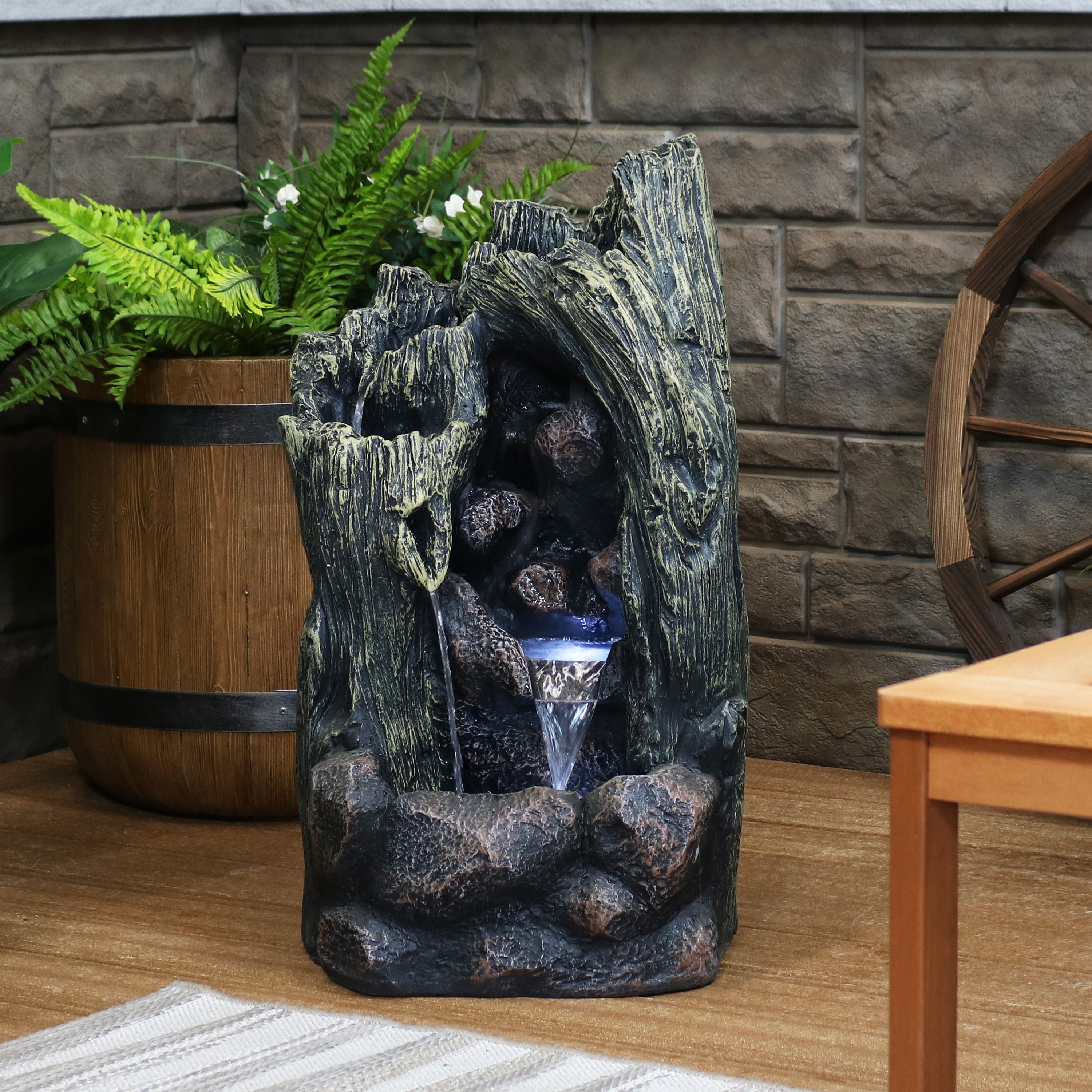 Sunnydaze Cavern of Mystery Outdoor Rock Water Fountain - Garden Decor, Patio Waterfall Feature for Relaxing Backyard Oasis & Zen Meditation Space