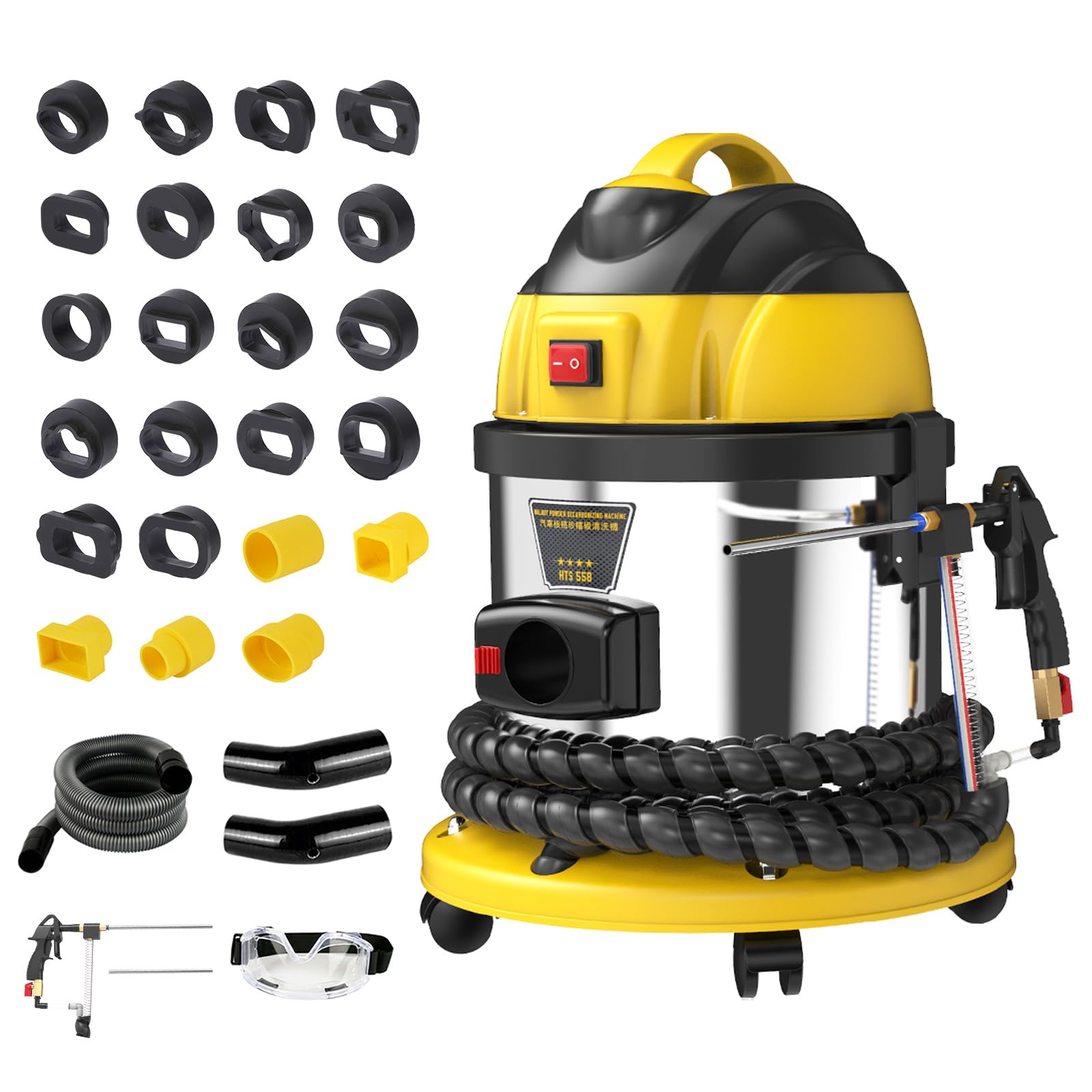 Walnut Shell Blaster Kit for Engine Carbon Cleaning - 23pcs Car Model Adapters (110V/220V) | Intake Valve & Valvetronic System Cleaner | Professional Automotive Maintenance Tool for BMW, Audi, VW | DIY Car Repair & Performance Enhancement
