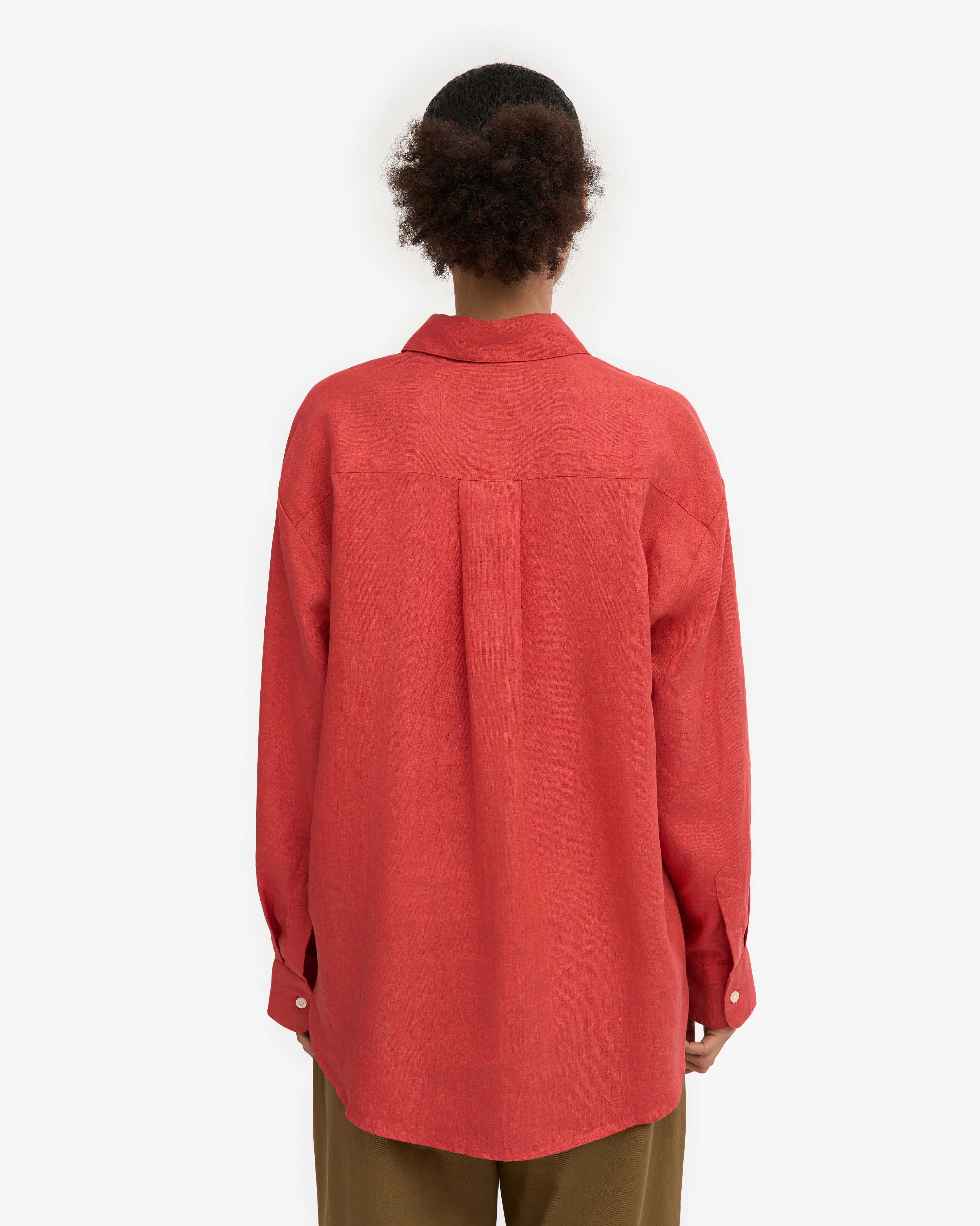 Premium Linen Oversized Shirt for Women - Breathable Petrol Blue Button Down Top - Casual Summer Wear for Beach, Office & Weekend Outings