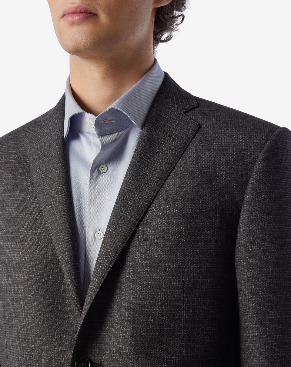 Premium CORNELIANI Check Leader Wool Suit for Men - Charcoal Gray Business Attire | Perfect for Office Meetings, Weddings & Formal Events