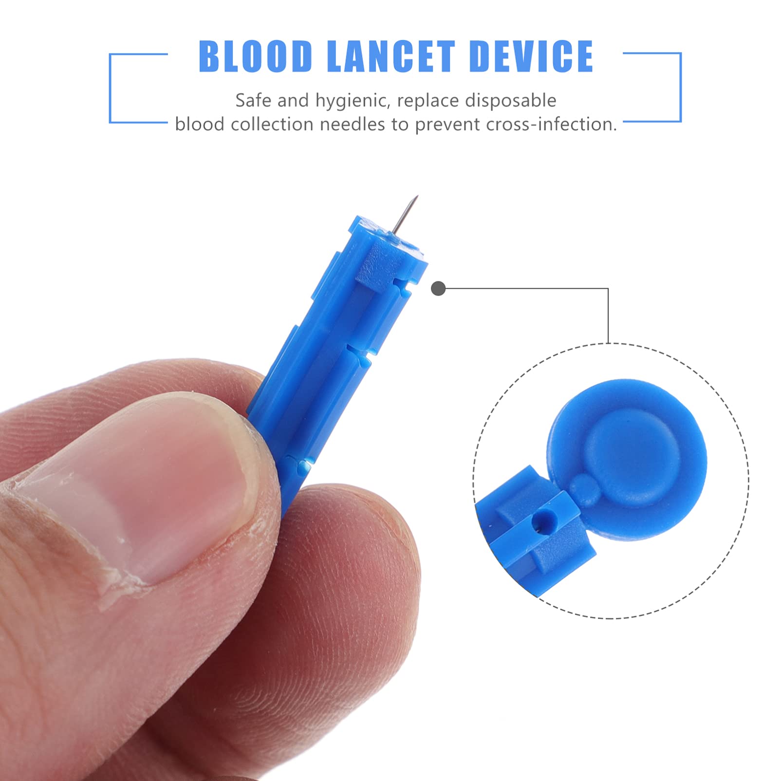 EXCEART 200Pcs Disposable Sterile Blood Lancet Needles - Twist Top Glucose Testing Lancets for Painless Blood Collection (Blue) | Perfect for Diabetic Monitoring & Home Blood Sugar Testing