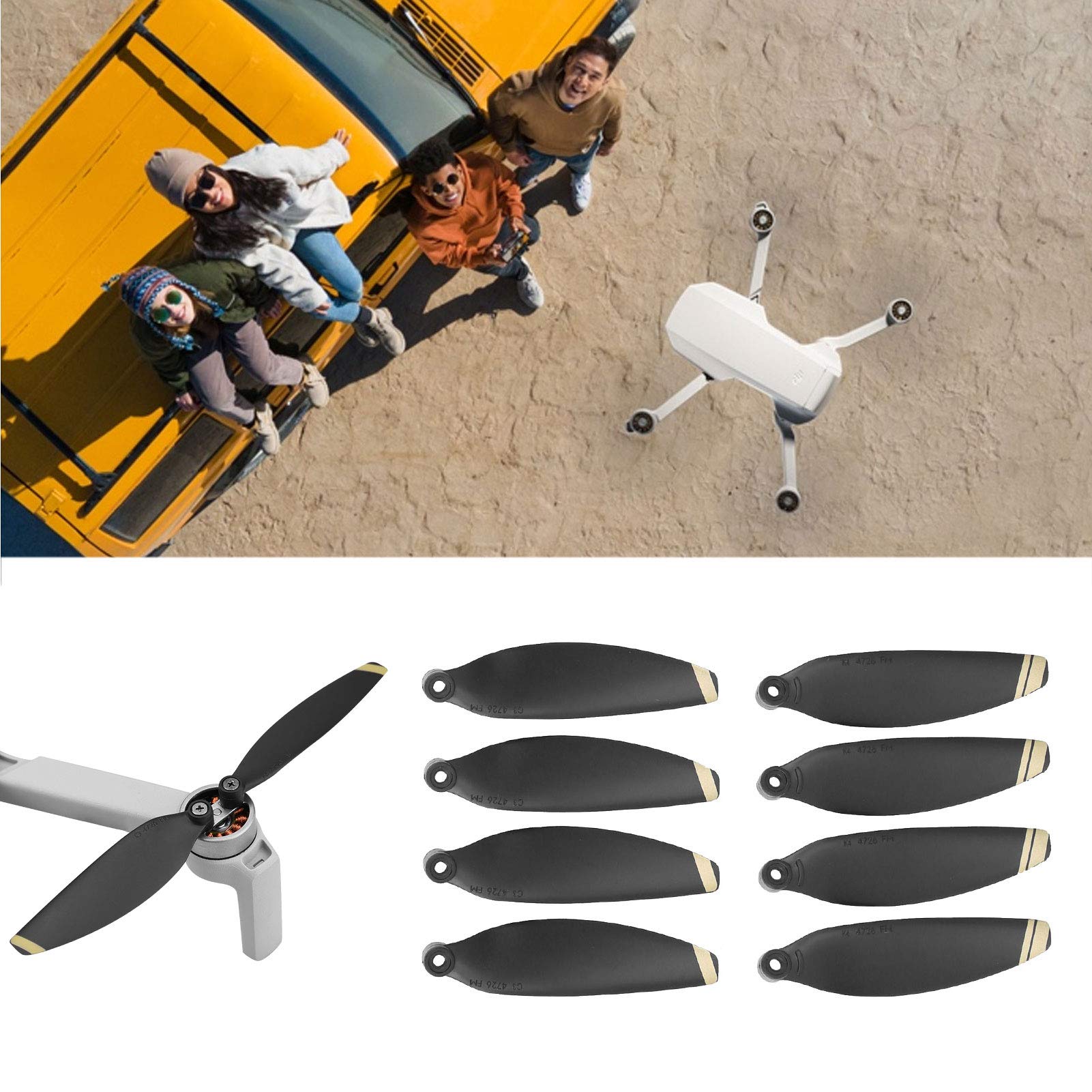 **Mavic Mini 2 Replacement Propellers, 2 Pairs Gold Edge Drone Blades – Compatible with DJI Mavic Mini 2 – Perfect for Aerial Photography & Smooth Flight**