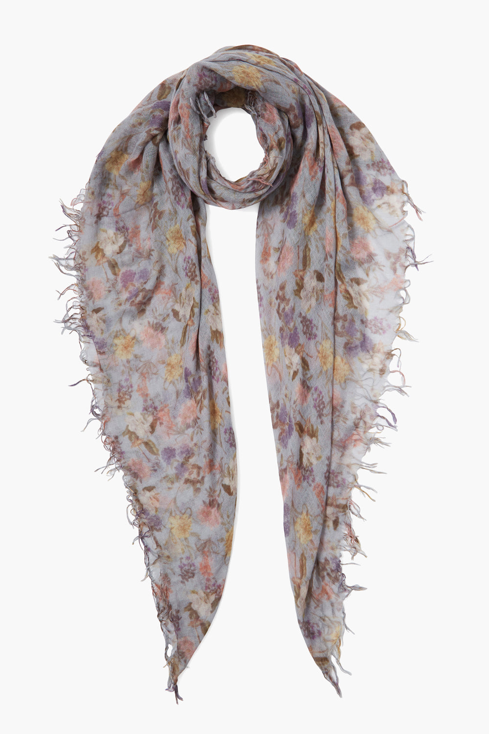 Luxury Cashmere Silk Scarf - Elegant Plein Air Floral Design - Soft Winter Fashion Accessory for Women - Perfect for Office, Travel and Gift Giving