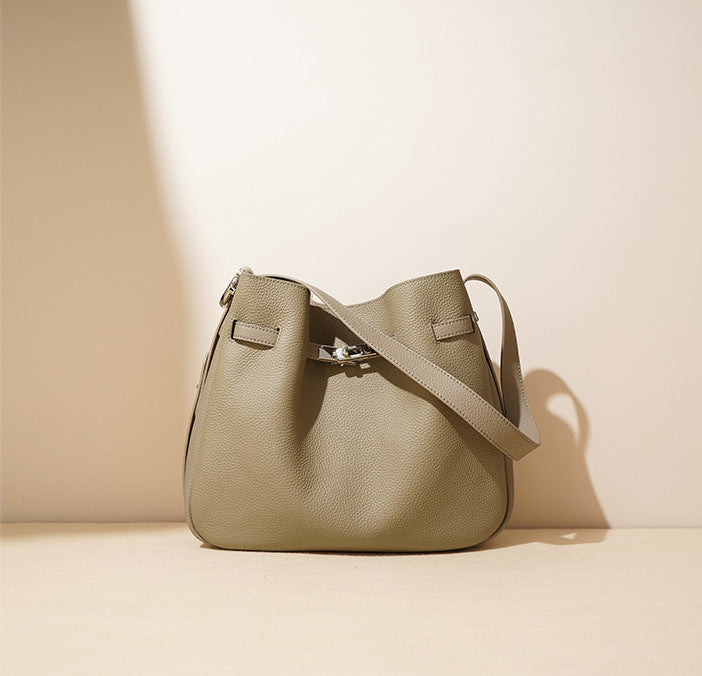 Stylish Modern Soft Leather Bucket Bag for Women - Fashionable Crossbody Shoulder Handbag - Perfect for Work, Travel & Everyday Use