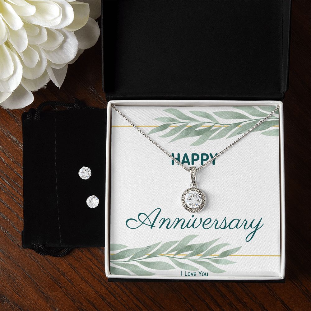 Elegant Anniversary Necklace & Earring Set - Romantic Jewelry Gift for Her - Perfect for Anniversaries, Valentine's Day & Special Occasions