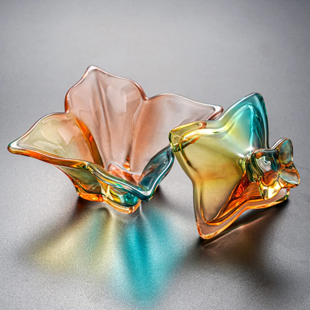 2-Pack Rainbow Glass Nail Cups with Lids - for Nail Art & Candles