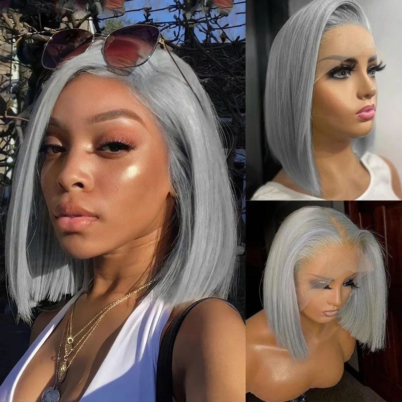 Eullair Blonde Straight Short Bob 13x4 Lace Front Wig - 100% Human Hair for Women & Girls | Summer Fashion, Cosplay, Daily Wear & Special Occasions