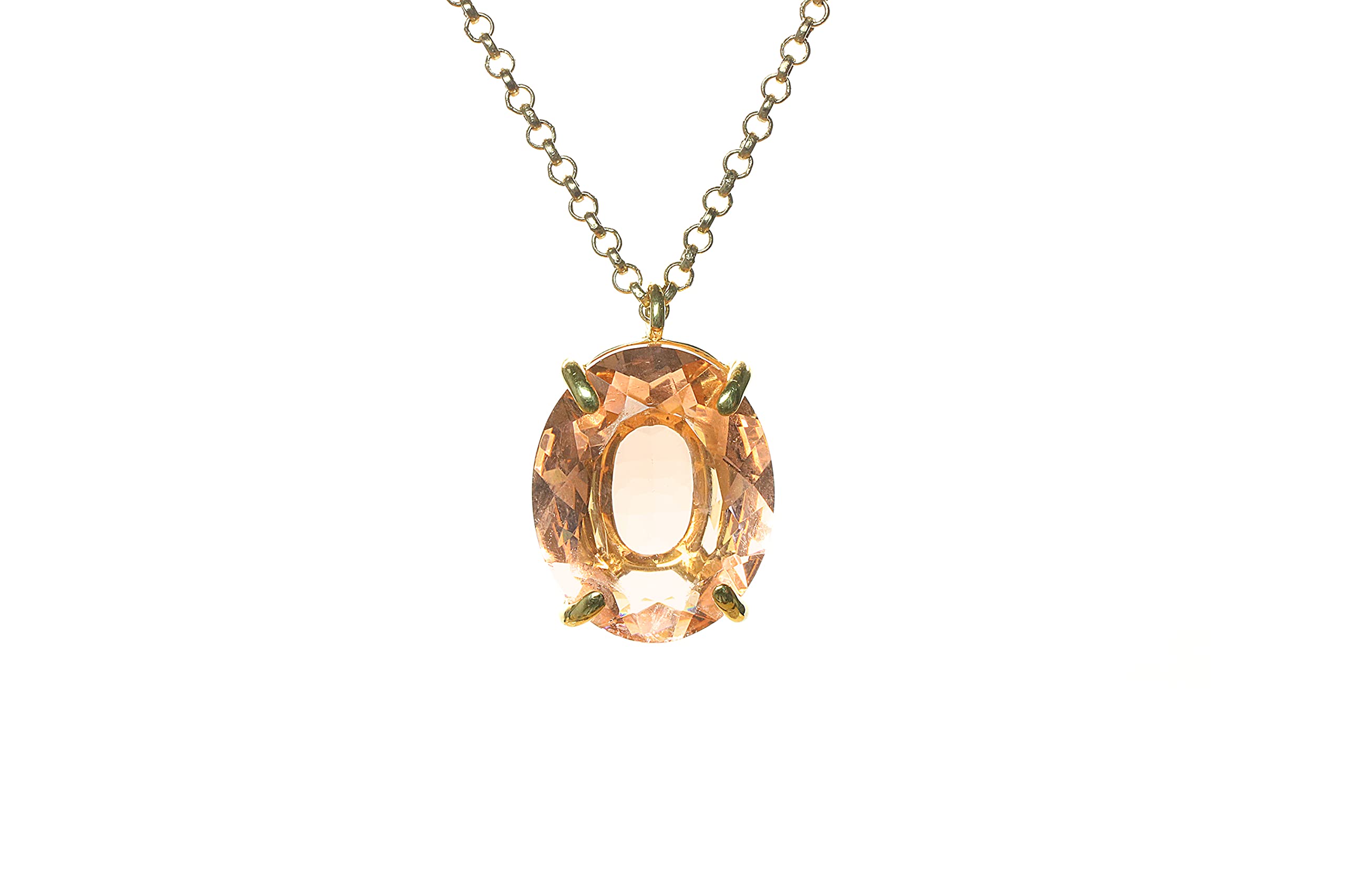Morganite Pendant Necklace - Handmade Bridal Jewelry with Gift Box - Elegant Fashion Necklace for Weddings, Anniversaries & Special Occasions