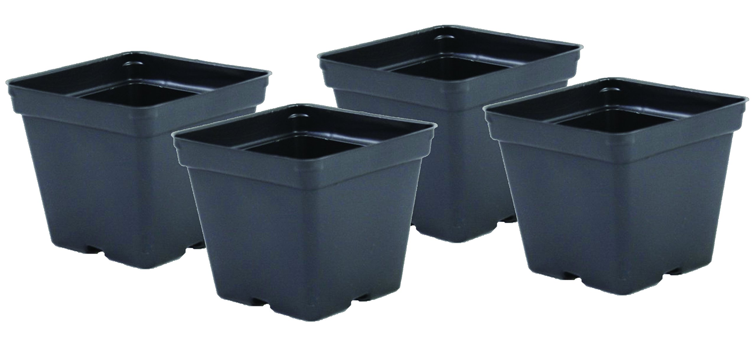 4.25 x 3.5 Inch Black Plastic Square Greenhouse Pots - Case of 375 - Durable Plant Containers for Seedlings, Herbs & Small Plants - Ideal for Indoor Gardening, Greenhouses & Hydroponics