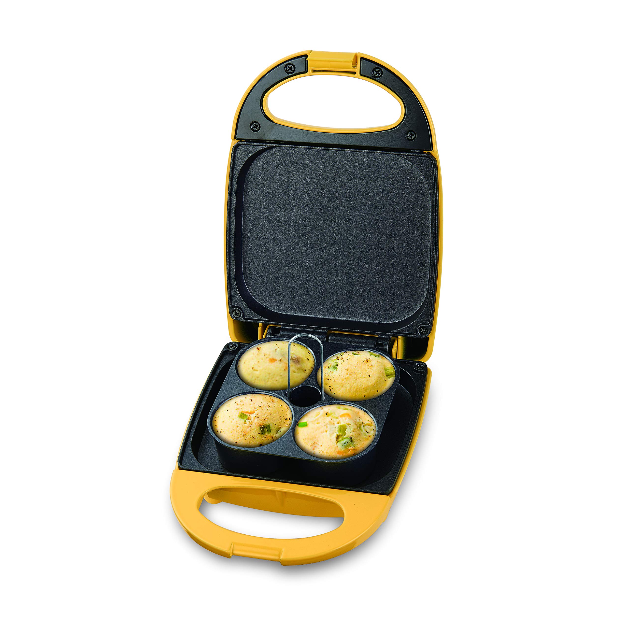 Salton Egg Bite Pie Maker - Nonstick Electric Mini Pie Maker for Egg Bites, Quiches & Tarts - Perfect for Breakfast, Brunch & Party Snacks (Yellow)