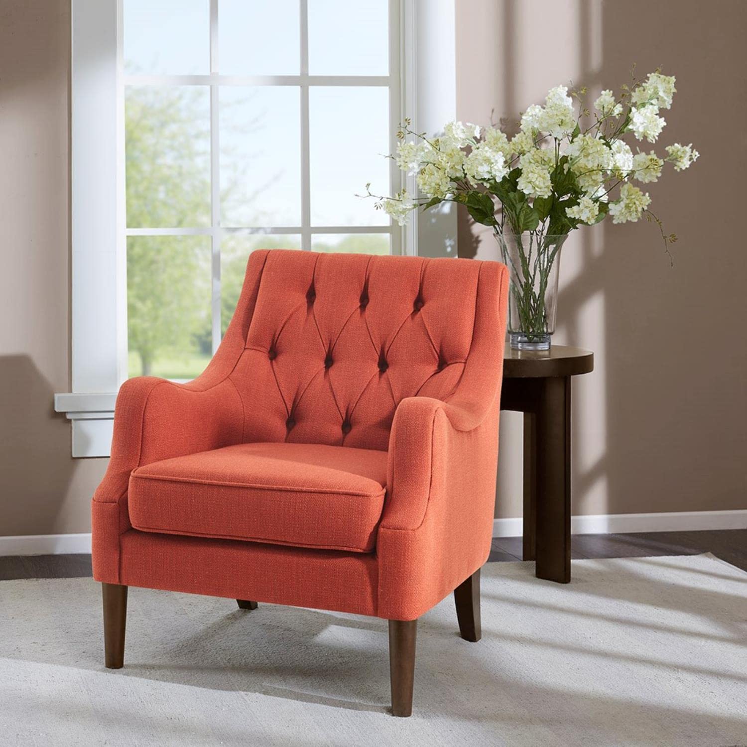 Madison Park Modern Accent Chair - Upholstered Button Tufted Back with Removable 5.75