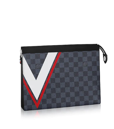 LV Pochette Voyage MM Damier Cobalt Canvas Crossbody Bag - Luxury Designer Handbag for Women, Perfect for Travel, Work & Evening Out