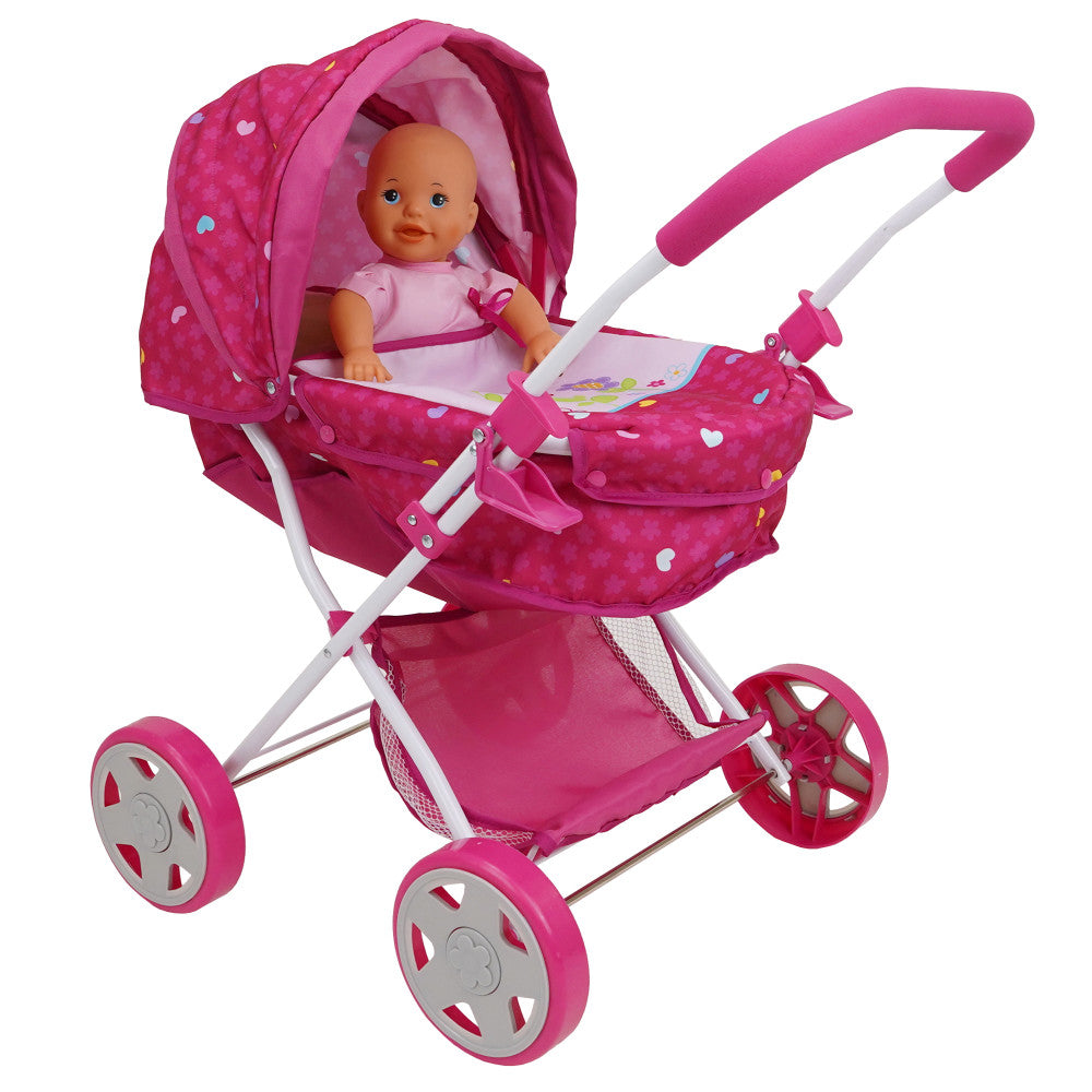 Vibrant Garden Print 509 Doll Pram Set - Perfect for Pretend Play, Outdoor Adventures & Role-Playing Games for Kids