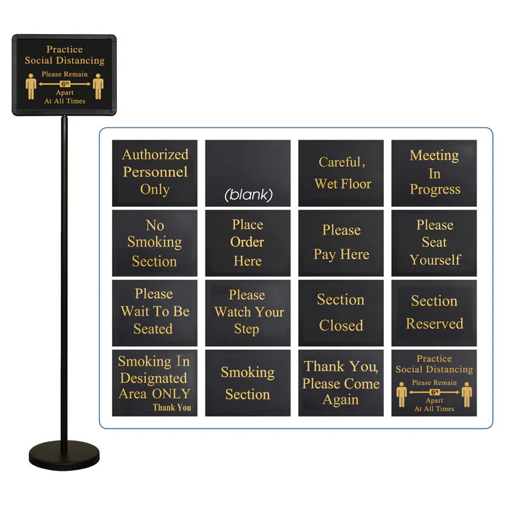 Winco 60 Hostess Sign with 16 Message Variations - Restaurant, Cafe, Diner, Bar, and Event Signage for Hostess Stands