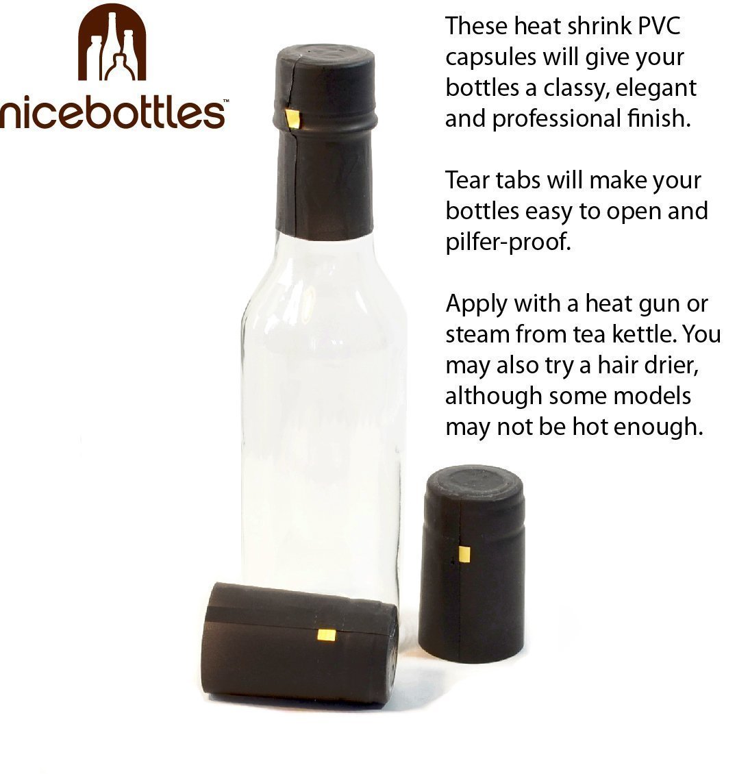 Clear Glass Woozy Bottles with Shrink Capsules - 5 Oz (Pack of 12) | Ideal for Hot Sauce, Olive Oil & DIY Craft Projects