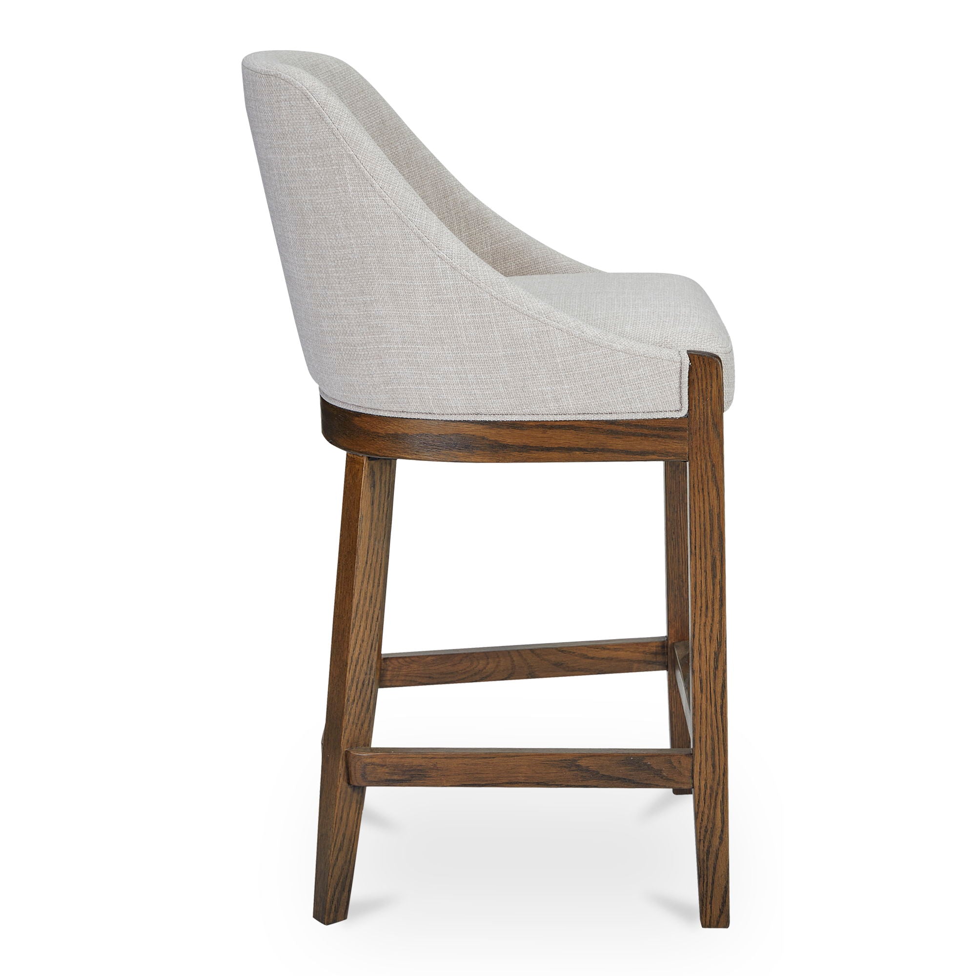 Edward Counter Stool - Heather Beige Bar Stool with Back Support, 24