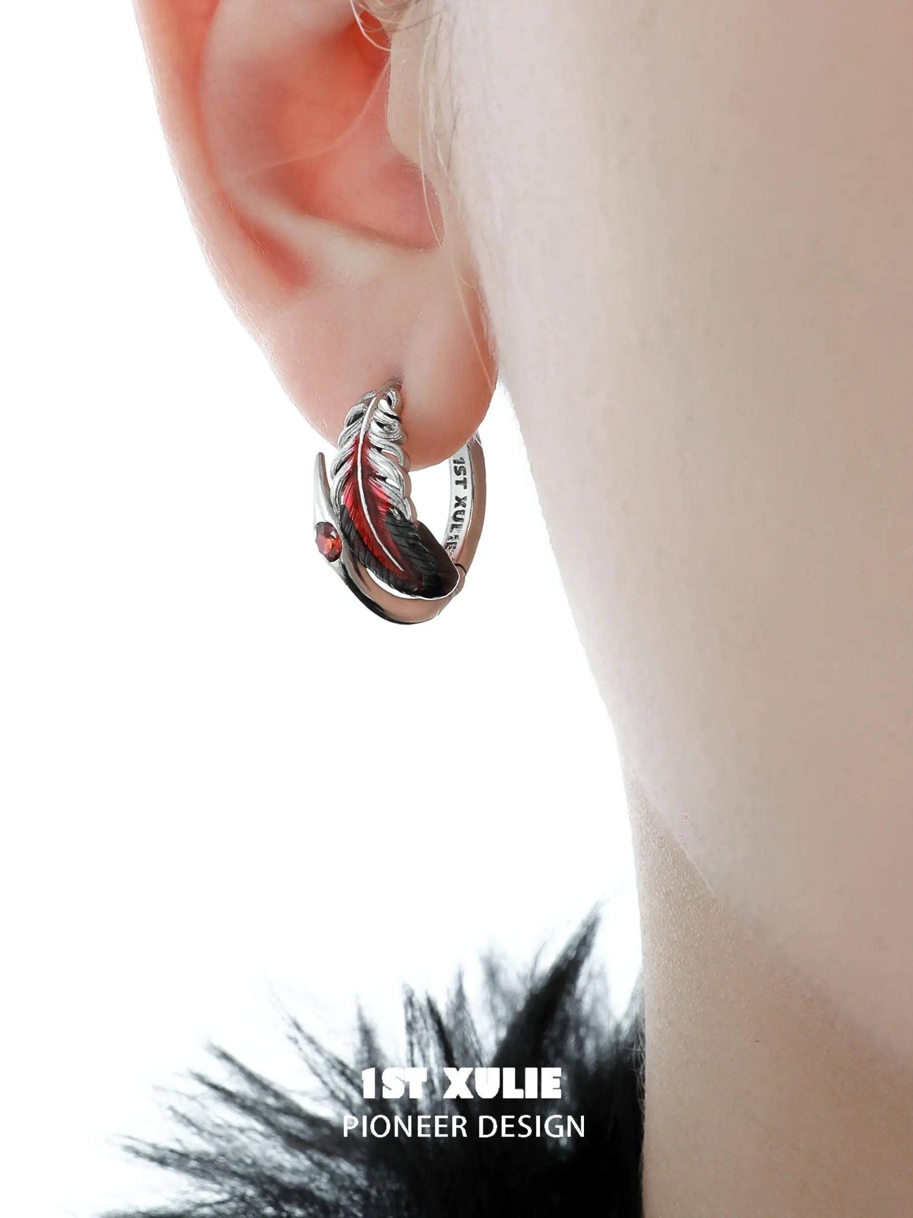 18K Platinum Plated Feathered Spiral Earrings - Elegant Soaring Cranes Design for Women | Perfect for Weddings, Parties & Special Occasions