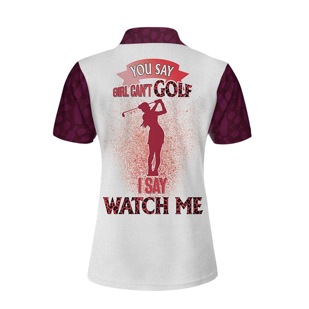 HYPERFAVOR Women's Short Sleeve Golf Polo Shirt - Wine Themed Breathable Performance Top for Golf & Casual Wear - Perfect for Golf Courses, Wine Tastings & Outdoor Activities
