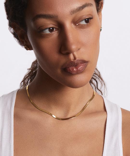 Anna Beck Herringbone Chain Necklace - 14K Gold Plated Layered Necklace for Women, Dainty & Elegant Jewelry Gift for Her - Perfect for Everyday Wear, Date Nights & Special Occasions