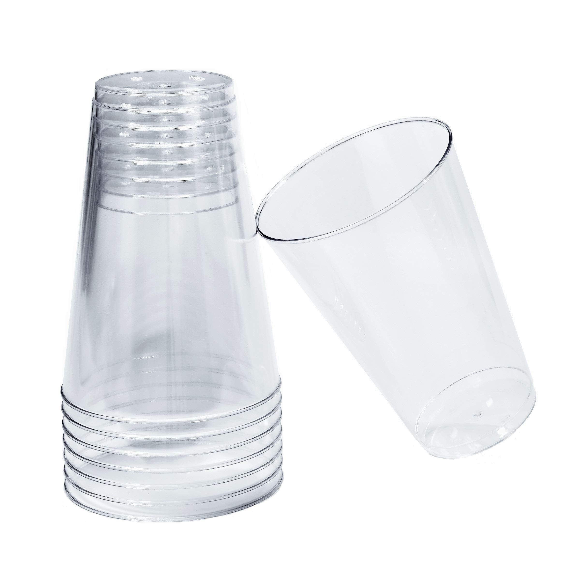 100-Pack Clear 14oz Disposable Plastic Tumbler Cups for Wedding, Party & Events - Bulk Plastic Drinkware for Celebrations, Receptions & Gatherings