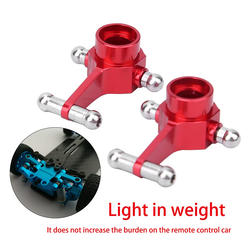 Upgraded Red Aluminum Alloy Front Steering Cups (2 Pcs) for WLtoys K969/K979/K989/K999 1/28 RC Cars - Durable Metal Replacement Parts - Perfect for Off-Road Racing & Drifting Performance