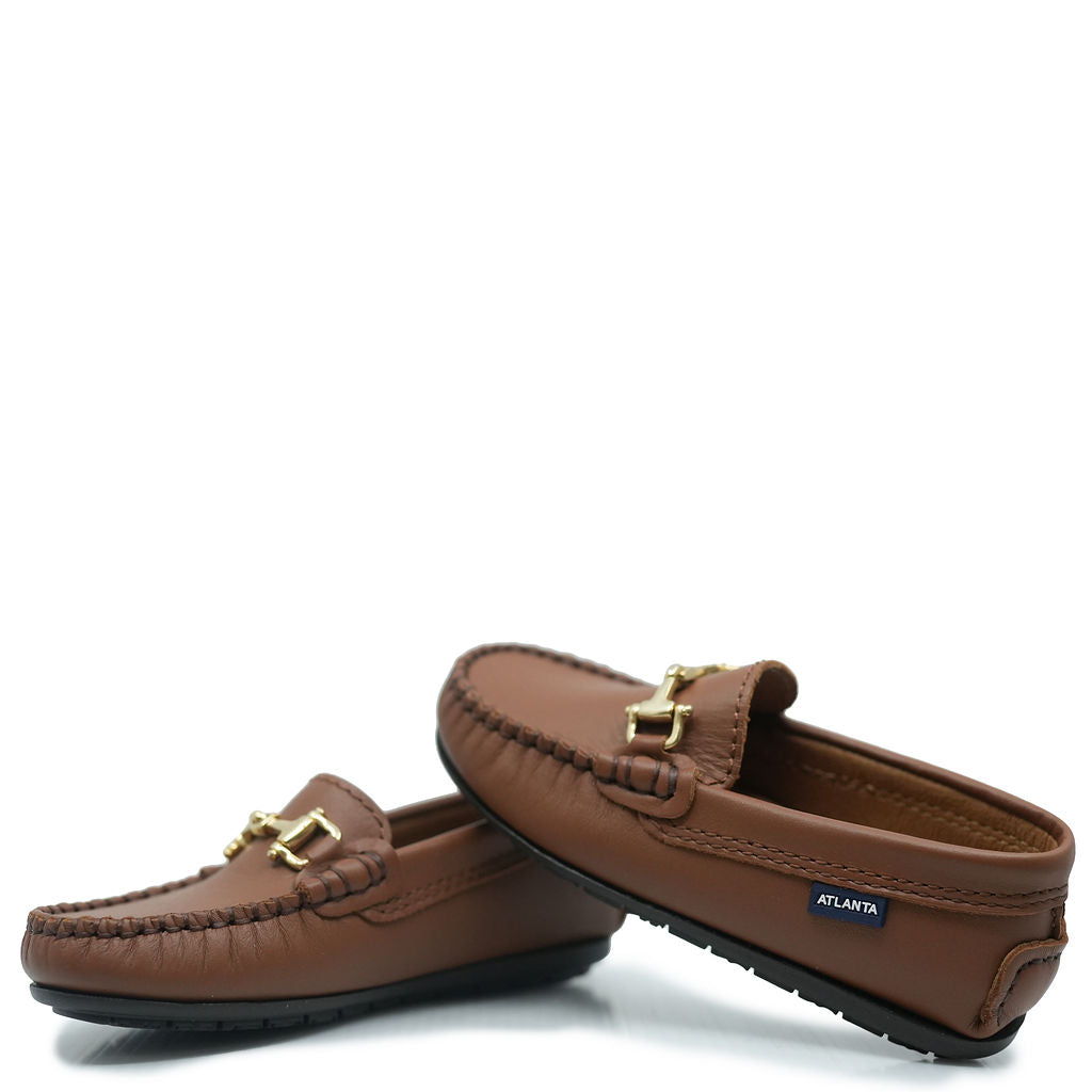 Atlanta Moccasin Soft Brown Buckle Loafers for Men - Comfortable Casual Slip-On Shoes for Office, Driving & Everyday Wear