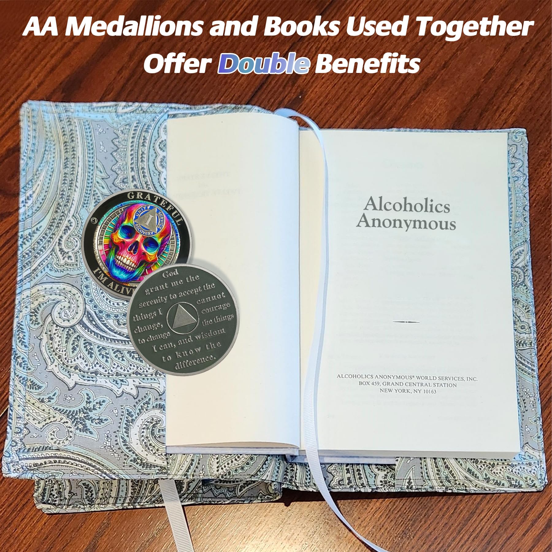 Rainbow Skull Sobriety Coin - 1 Year AA Recovery Medallion for Addiction Treatment - NA Chips & Alcoholics Anonymous Gifts for Men & Women - Celebrate Clean Living Milestones (1-10 Years) - Perfect for AA Meetings, 12-Step Programs & Inspirational Recovery Gifts