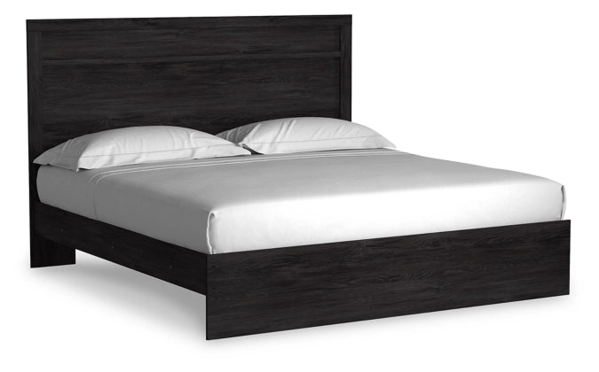 Belachime King Size Panel Bed Frame with 2 Nightstands - Modern Wooden Bedroom Set for Master Bedroom & Guest Room