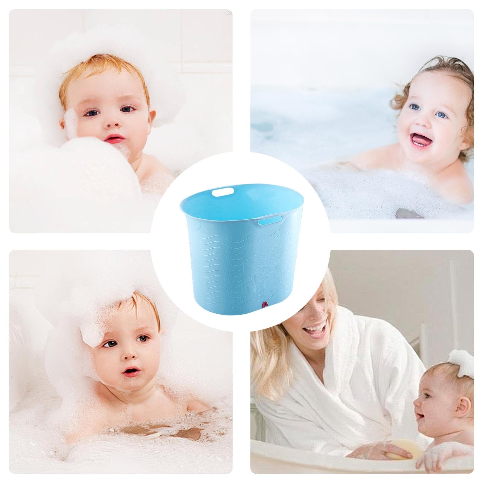 Safe & Portable Baby Bathtub for Toddlers - High Temperature Resistant, Drainage Bottom Design | Large Travel Bathtub Bucket for Newborns & Infants | Perfect for Home, Travel & Outdoor Baby Shower