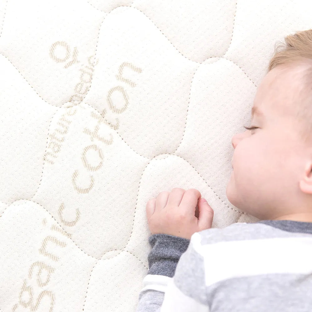 2 in 1 Organic Kids Waterproof Mattress Protector - Hypoallergenic, Breathable & Washable for Toddler & Baby Crib - Perfect for Bedwetting, Spills & Allergies Protection