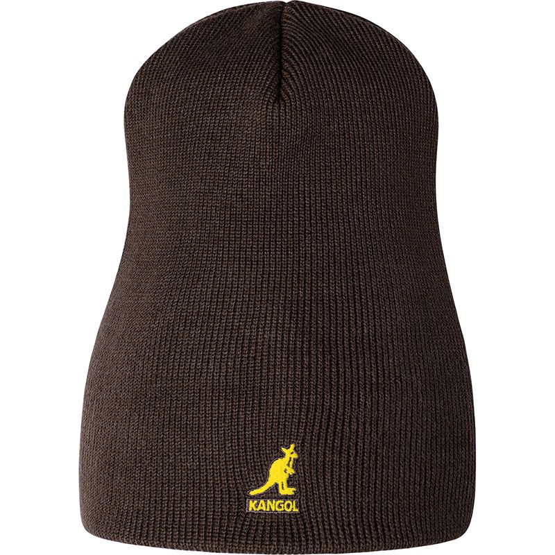 Kangol Acrylic Pull On Beanie Hat for Men & Women - Soft Winter Knit Cap in Peat Brown - Perfect for Cold Weather, Outdoor Activities & Casual Style