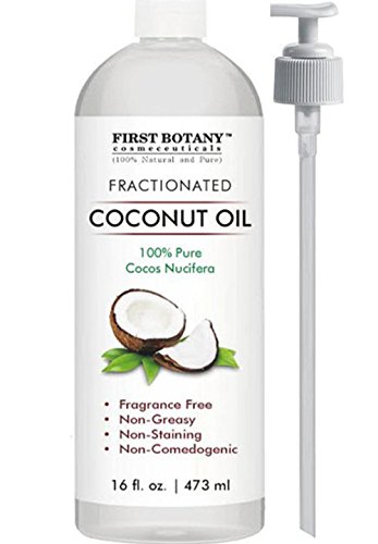 100% Pure Fractionated Coconut Oil 16 fl oz - Natural MCT Oil for Hair, Skin & Aromatherapy | Carrier Oil for Massage, Moisturizer & DIY Beauty Products | Perfect for Hair Care, Skin Hydration & Essential Oil Blending