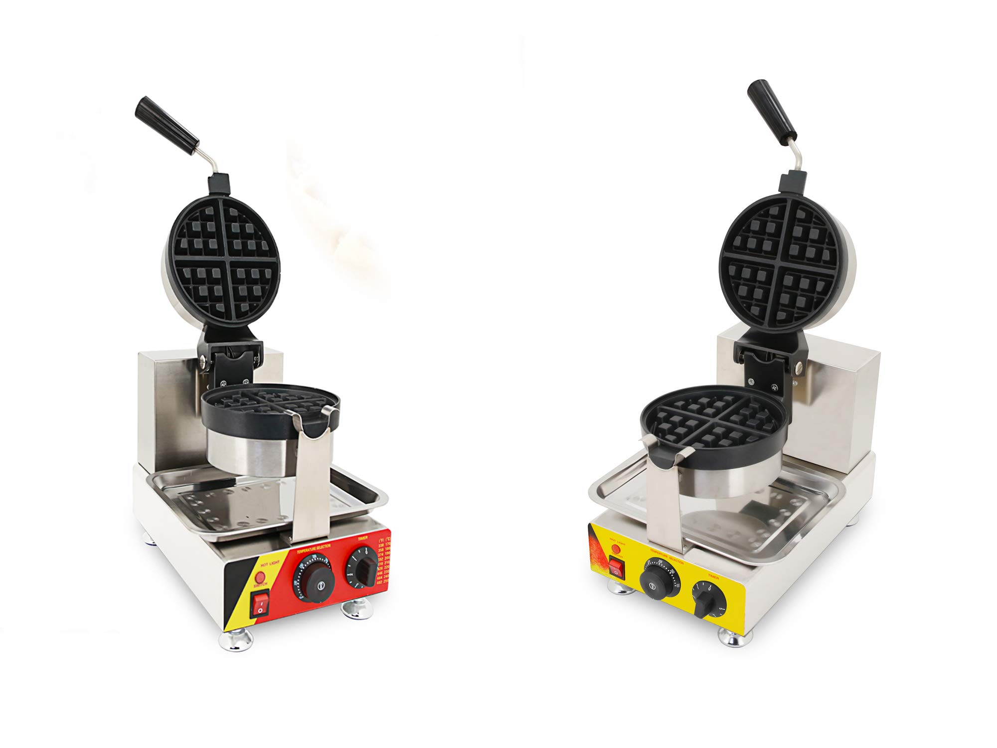TECHTONGDA Commercial Rotating Belgian Waffle Maker - Nonstick Electric Waffle Iron Machine 110V 1500W for Restaurants, Cafes & Breakfast Buffets - Perfect for Making Crispy Belgian Waffles at Home or Business