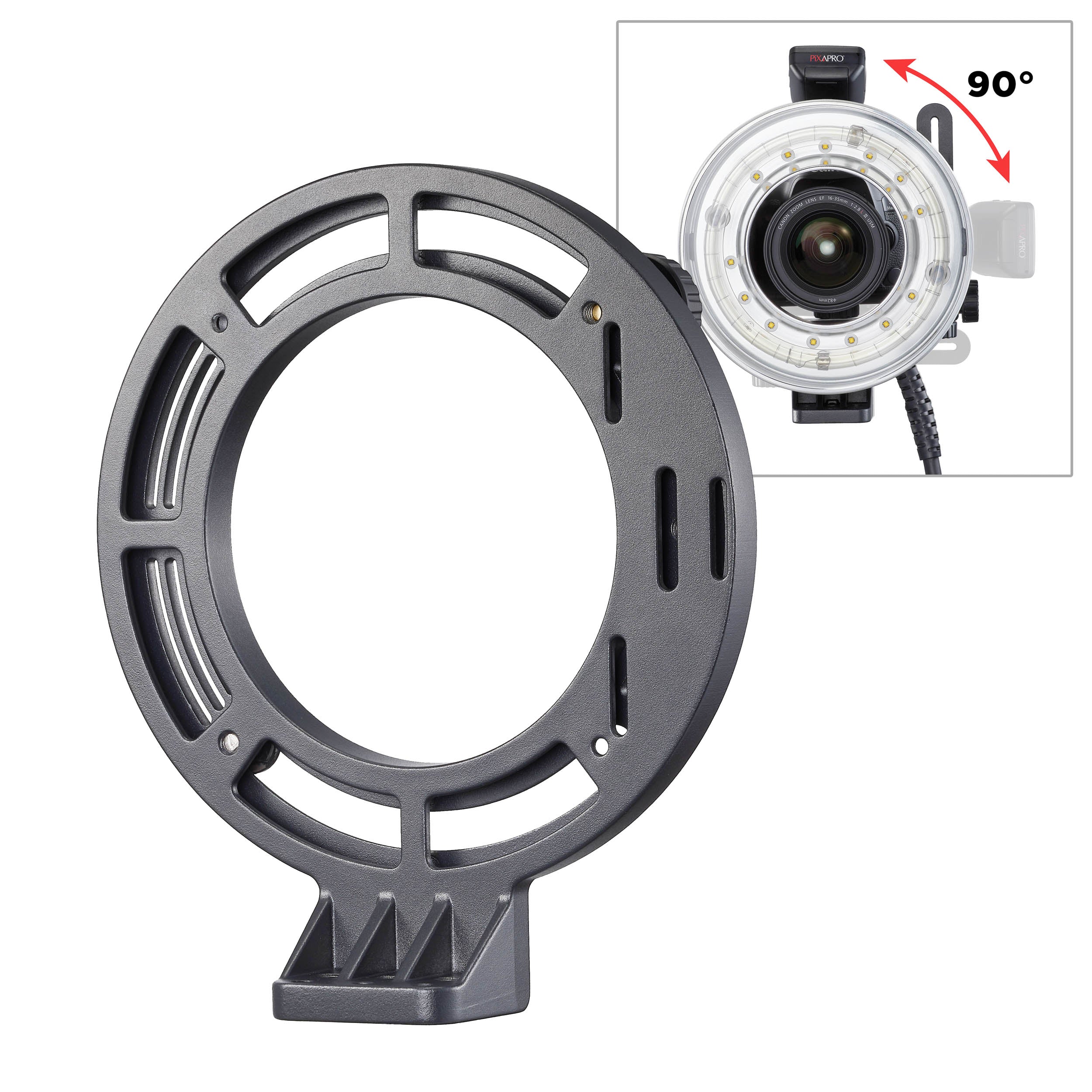 FLB 90 Quick Rotating Bracket for R1200 Ring Light & R2400 Flash - Professional Photography & Video Studio Lighting Accessory for YouTube, TikTok, Vlogging