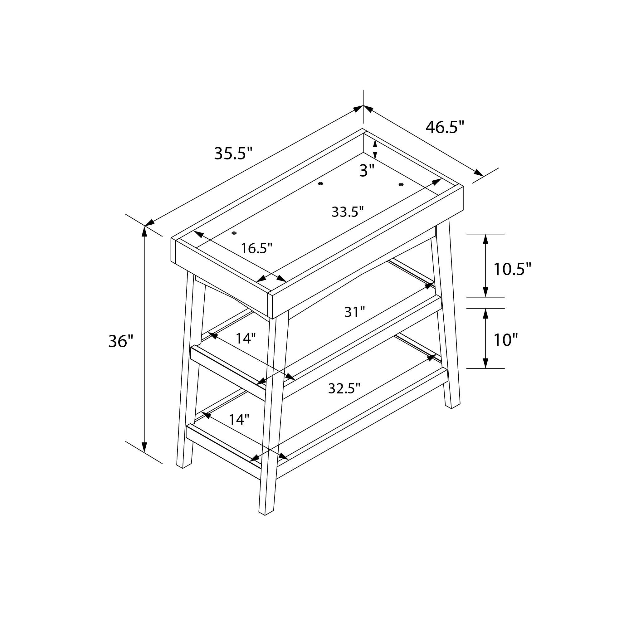 Novogratz Harper White Baby Changing Table with Open Shelf - Perfect for Nursery, Bedroom & Diaper Organization