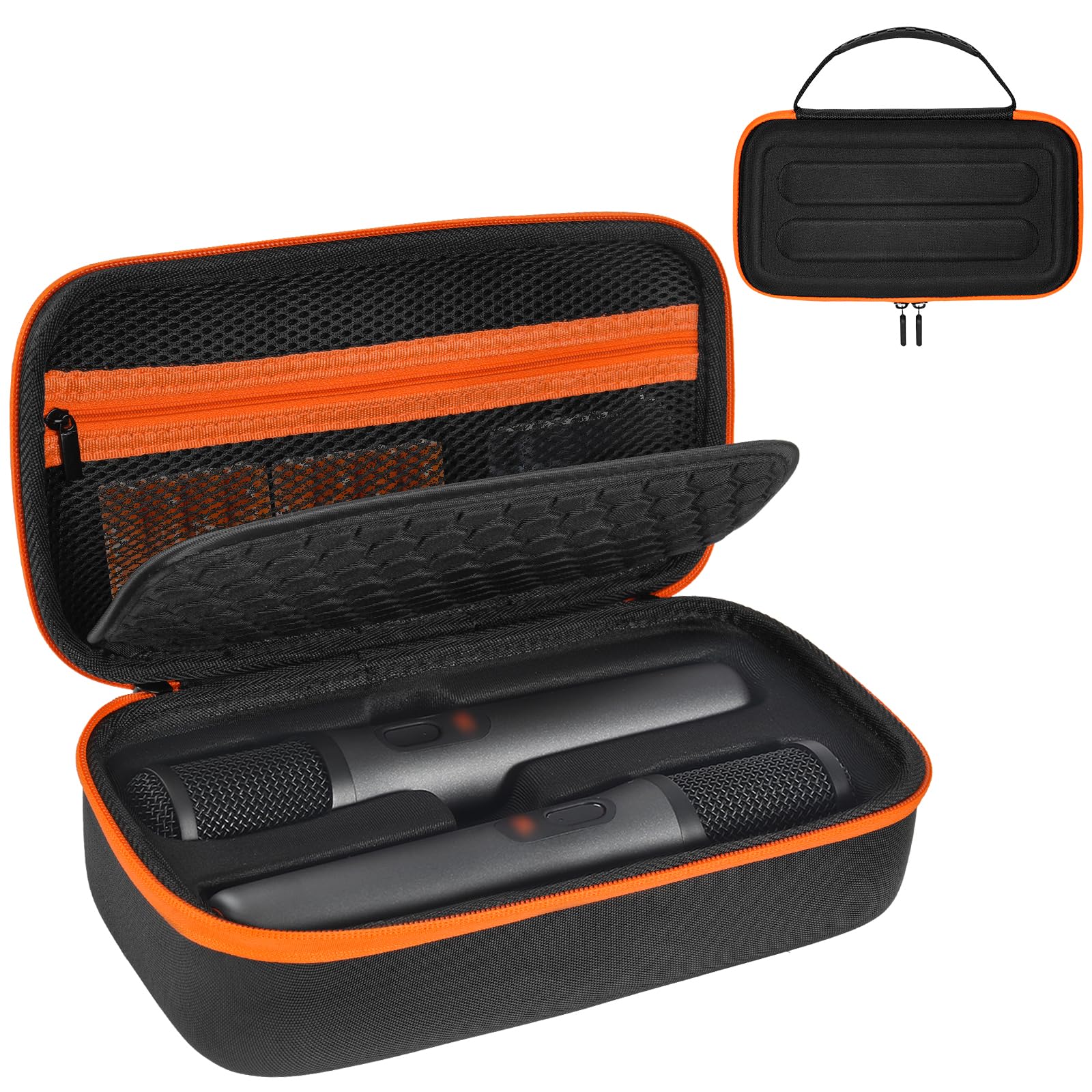 JBL PartyBox Wireless Microphone Case - Portable Travel Storage Bag for 2 Digital Wireless Mics, Receivers, Adapters, AA Batteries & Charger (Black) | Perfect for Karaoke Parties, Live Performances & Travel Protection