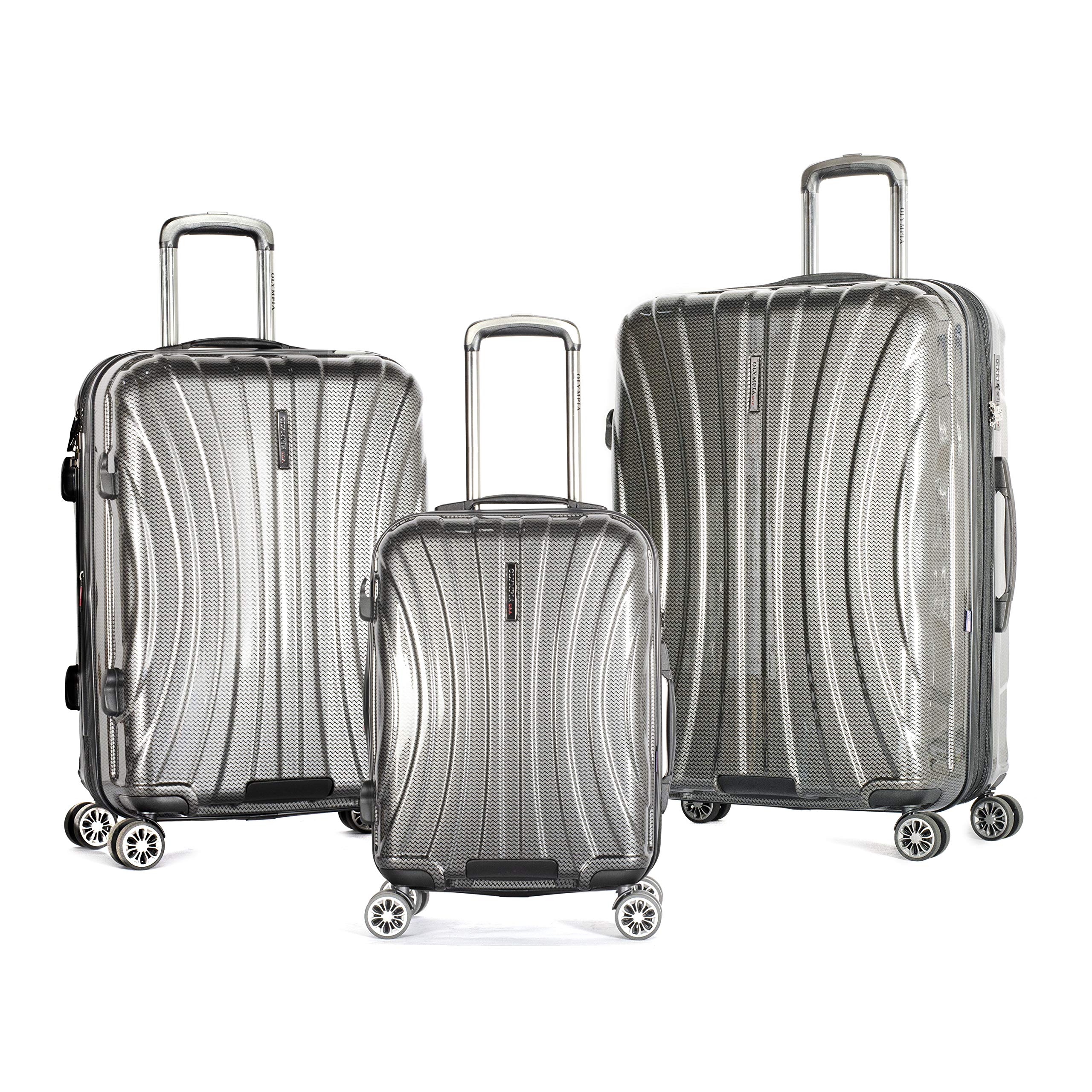 Olympia U.S.A. Phoenix 3-Piece Expandable Lightweight Hardside Luggage Set with 360° Spinner Wheels, TSA Lock & Laptop Compartment - Perfect for Business Travel, Family Vacations & International Trips