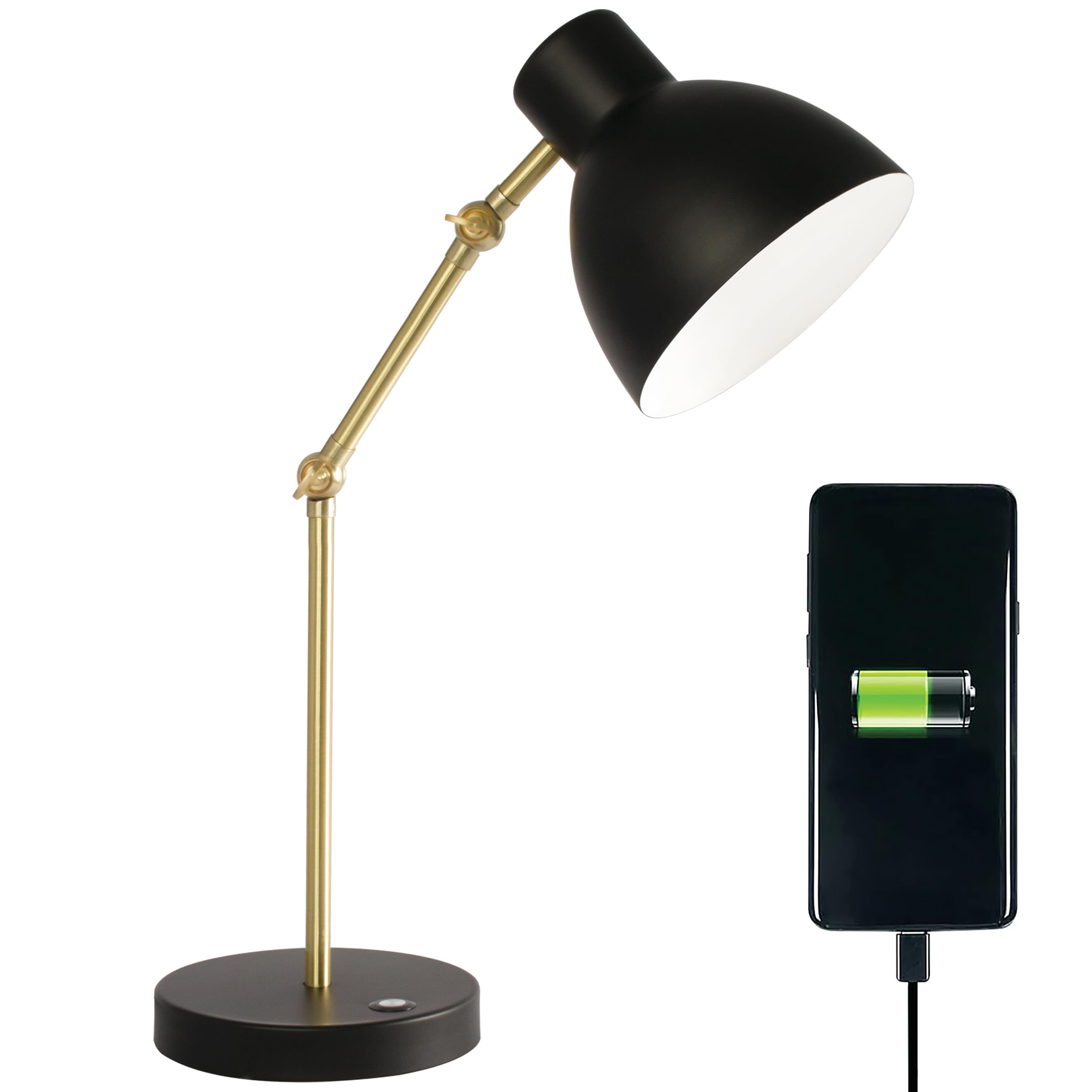 OttLite Adapt LED Desk Lamp with USB Port - Adjustable Brightness for Office, Bedroom, Crafts & Reading | Perfect for Home Office, Study & Nightstand Lighting